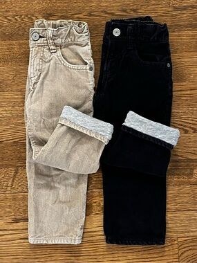 Lot of 2 Baby Gap Boys Size 2T Lined Corduroy Pants Adjustable Waist
